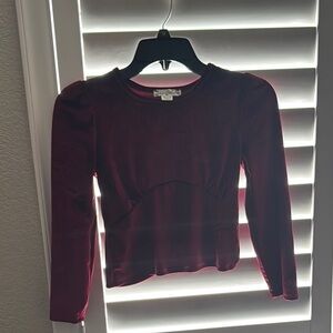 Knitworks Red and Blue Fitted Long Sleeve Blouse